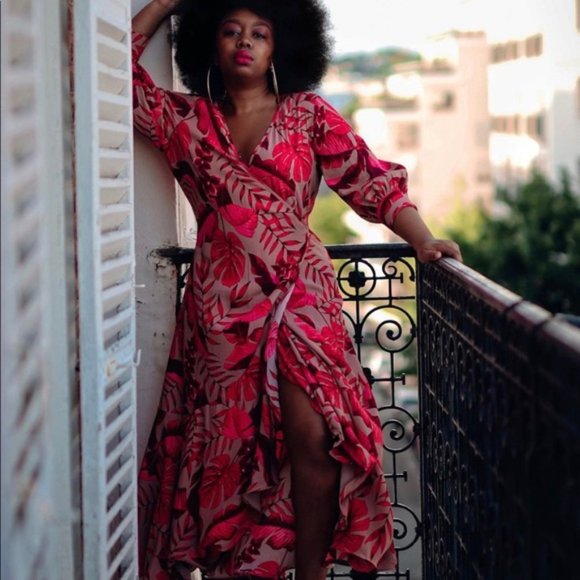 NWT JOHANNA ORTIZ x H&M Crêped Wrap-front Dress - Picture 4 of 8